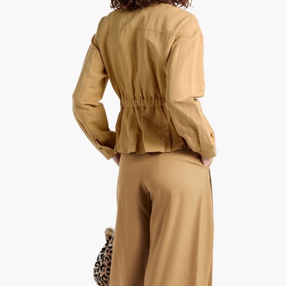 Ulla Johnson Jordana Jacket Tan Cotton Linen Peplum Utility Size Medium - Picture 3 of 16